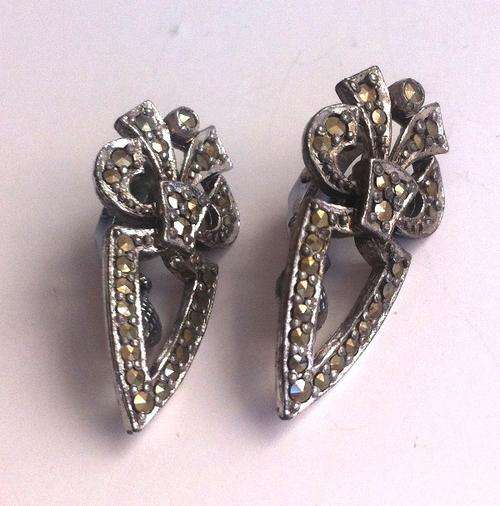Marcasite clip on earrings