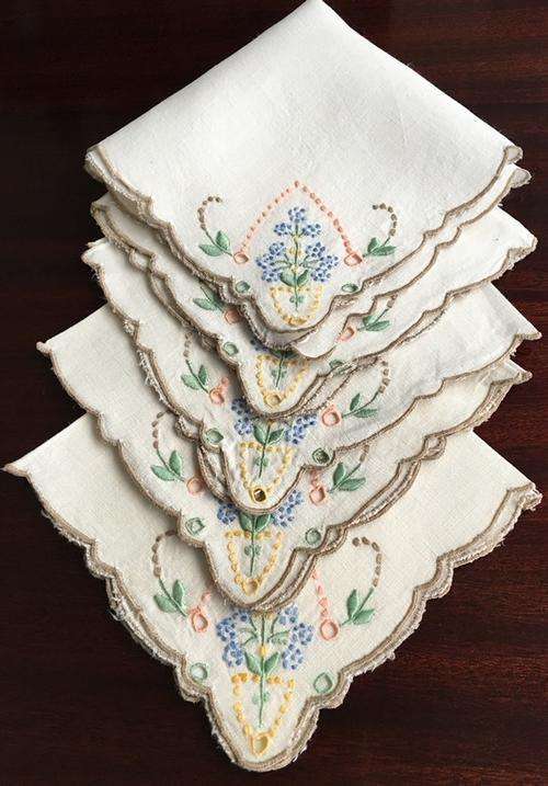 Set of 5 Linen Luncheon Napkins