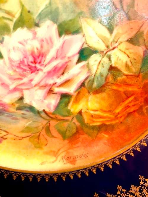 Set  of two LimogeHand Painted Display Plates