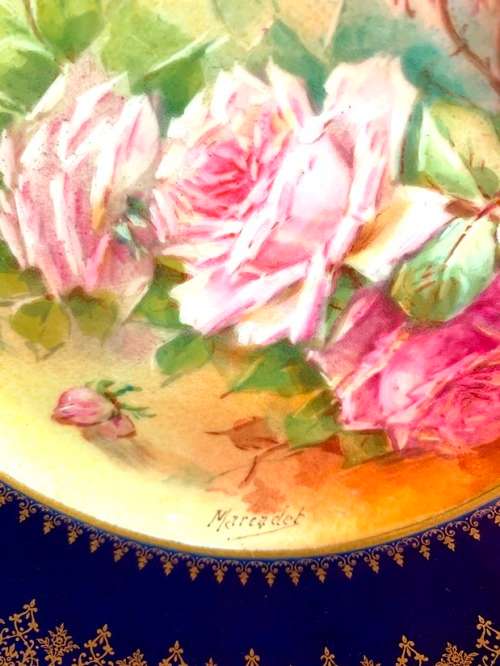 Set  of two LimogeHand Painted Display Plates