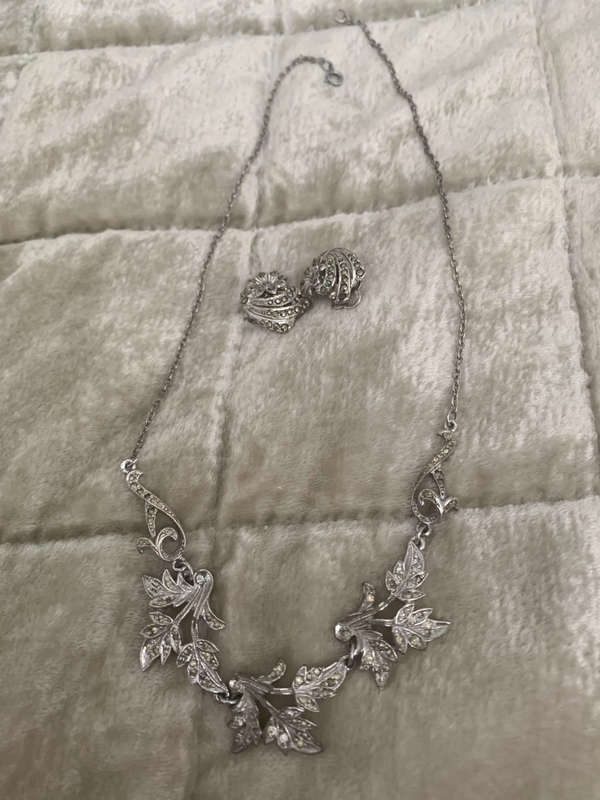 Marcasite necklace and earrings
