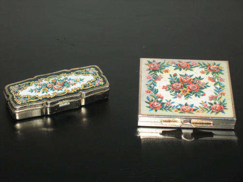 Vintage Pill box and Mirror