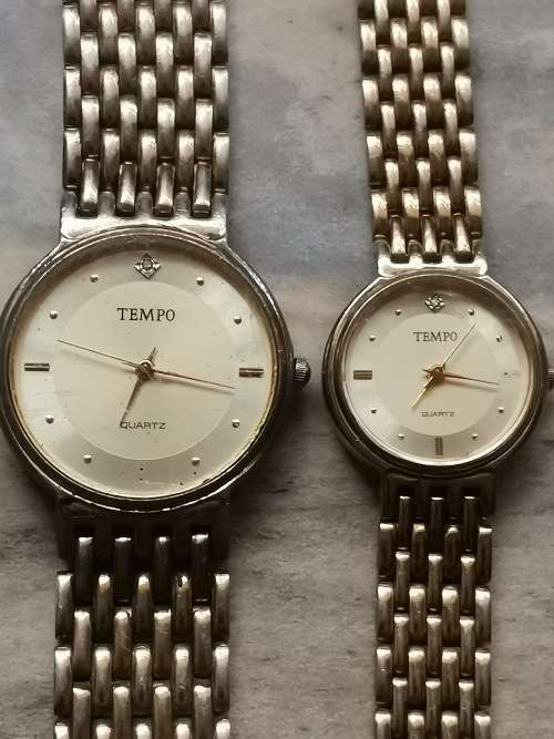 TEMPO HIS AND HERS GOLD PLATED WATCH SET