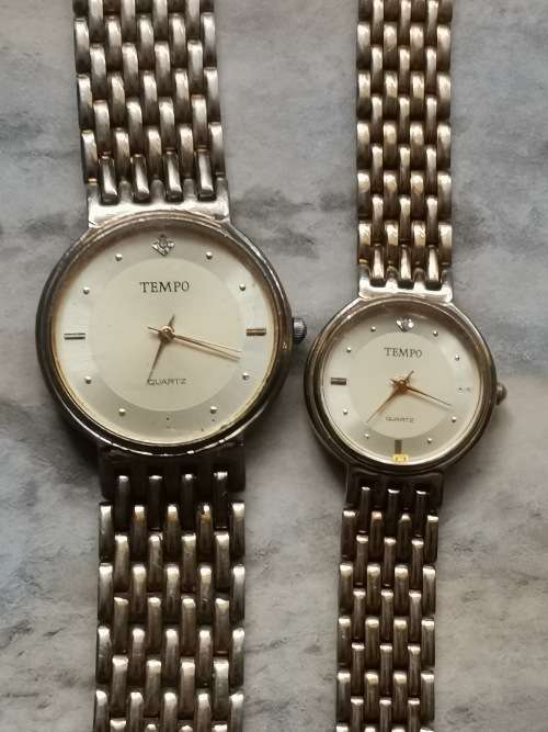 TEMPO HIS AND HERS GOLD PLATED WATCH SET