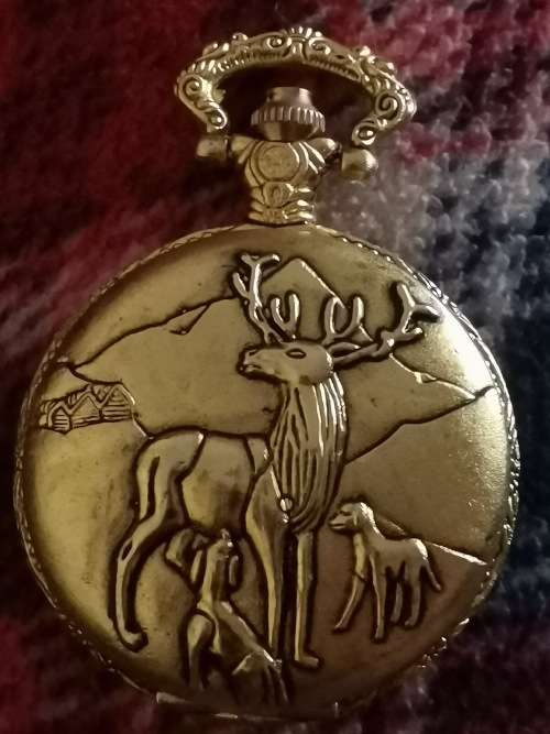 DAWN GOLD PLATED POCKET WATCH - WORKS 100%
