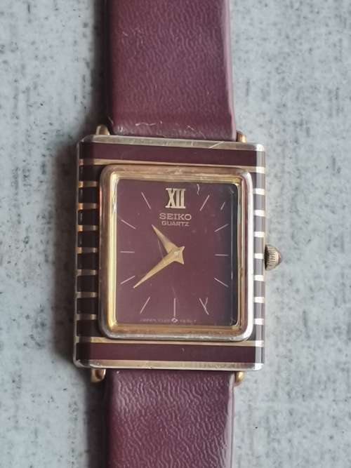 SEIKO LADIES BROWN AND GOLD PLATED LADIES QUARTZ WATCH - WORKS PERFECTLY