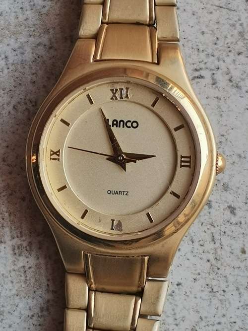 ELEGANT & STYLISH LADIES LANCO GOLD PLATED WATCH IN EXCELLENT WORKING CONDITION