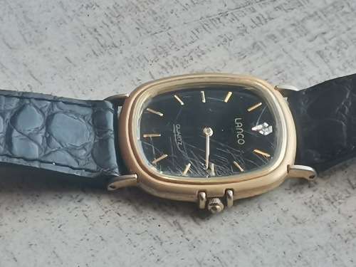 BEAUTIFUL GOLD PLATED LADIES LANCO WATCH IN EXCELLENT WORKING CONDITION