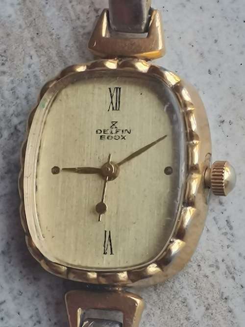 VINTAGE LADIES DELFIN EDOX GOLD PLATED QUARTZ WATCH IN EXCELLENT WORKING CONDITION