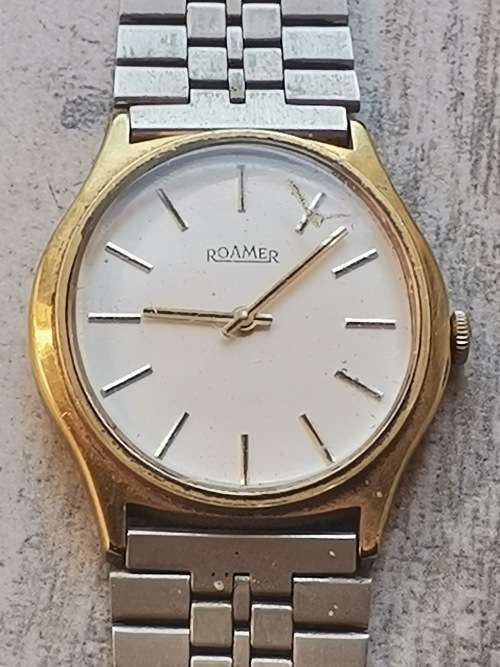 VINTAGE ROAMER MENS GOLD PLATED MECHANICAL WATCH IN EXCELLENT WORKING CONDITION - VALUED R6000