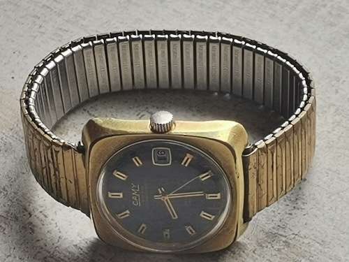 MENS VINTAGE CAMY AUTOMATIC GOLD PLATED WATCH IN WORKING CONDITION