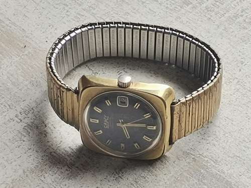 MENS VINTAGE CAMY AUTOMATIC GOLD PLATED WATCH IN WORKING CONDITION