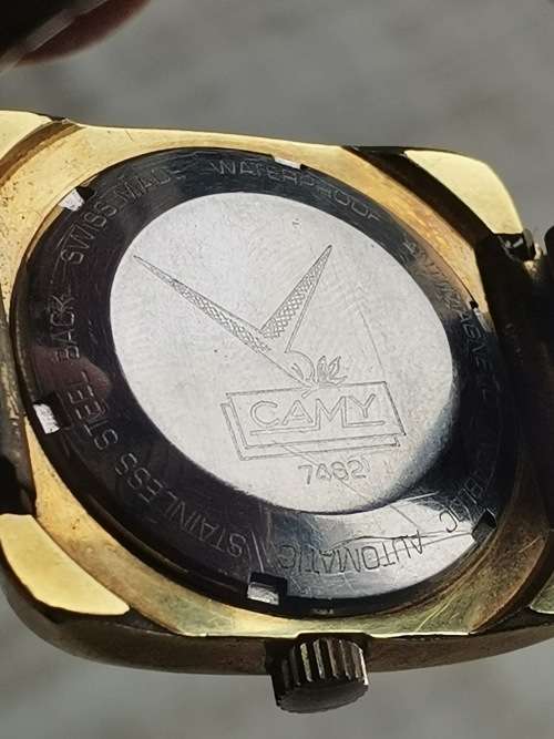 MENS VINTAGE CAMY AUTOMATIC GOLD PLATED WATCH IN WORKING CONDITION