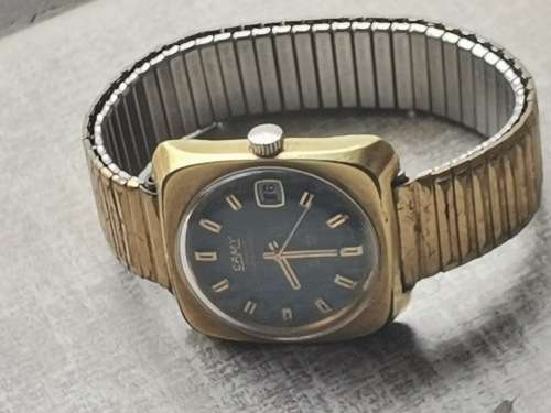 MENS VINTAGE CAMY AUTOMATIC GOLD PLATED WATCH IN WORKING CONDITION