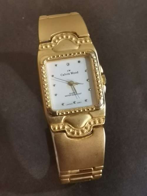CALVIN WOOD LADIES GOLD PLATED WATCH IN EXCELLENT WORKING CONDITION