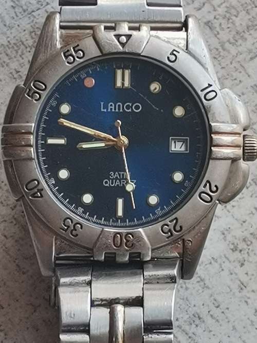 MENS LANCO WATCH WITH ROTATING BEZEL IN EXCELLENT WORKING CONDITION