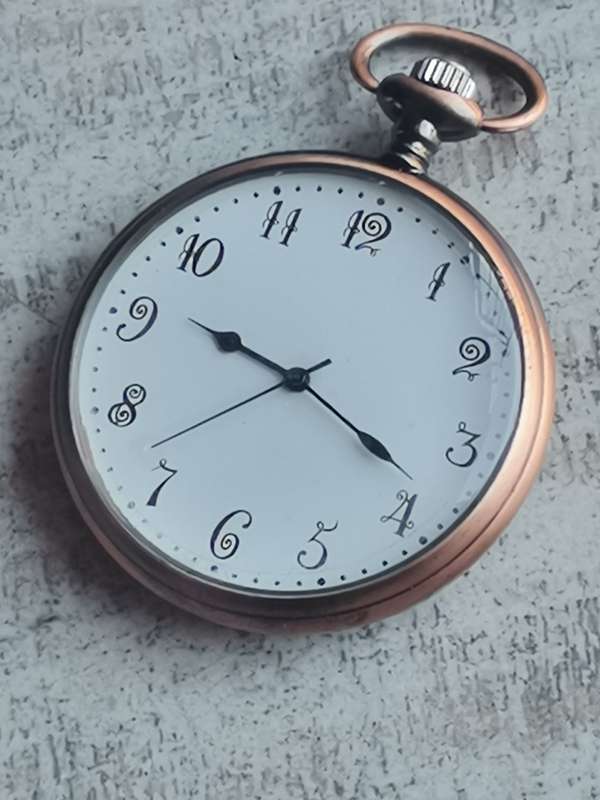 MENS POCKET WATCH IN DISPLAY BOX IN GOOD WORKING CONDITION