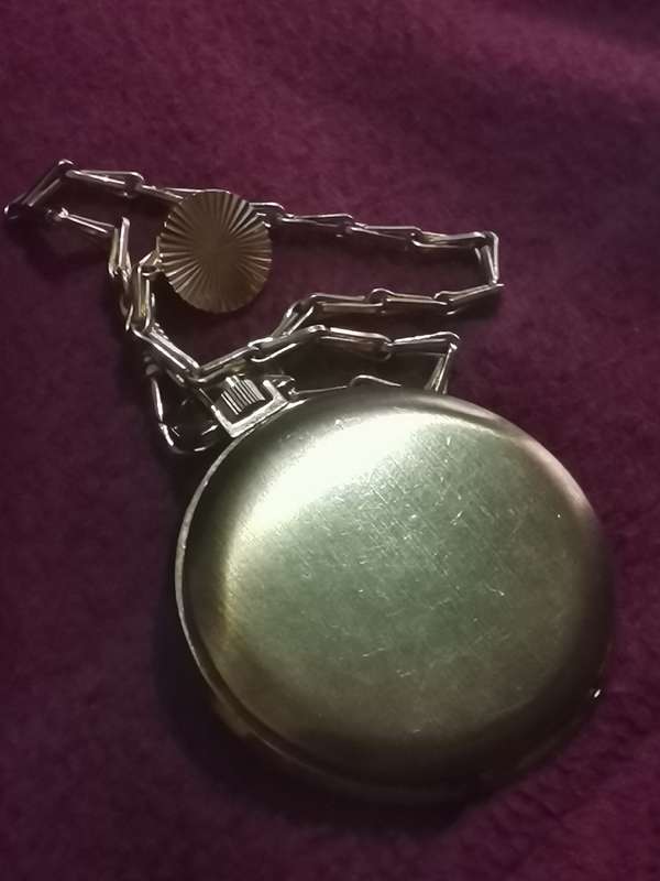 BAYLOR SWISS MENS GOLD PLATED POCKET WATCH IN EXCELLENT WORKING CONDITION