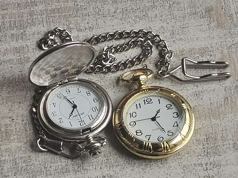SET OF MENS POCKET WATCHES IN EXCELLENT WORKING CONDITION - BIDDING FOR BOTH