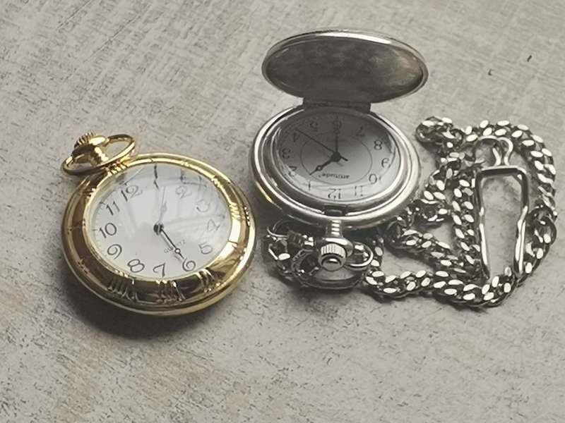 SET OF MENS POCKET WATCHES IN EXCELLENT WORKING CONDITION - BIDDING FOR BOTH