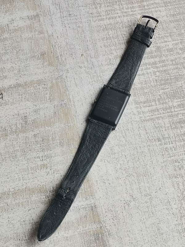 AVANTI ALL BLACK QUARTZ WATCH WITH ORIGINAL DISPLAY CASE IN EXCELLENT WORKING CONDITION