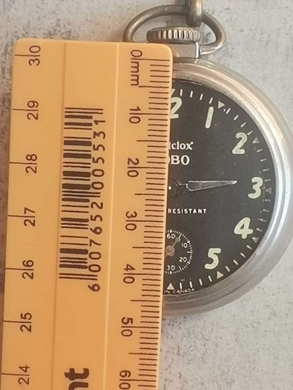 VINTAGE WESTCLOX ZOBO POCKET WATCH WITH SUB-SECONDS MADE IN CANADA IN EXCELLENT WORKING CONDITION