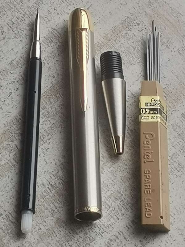 VINTAGE PARKER PENCIL INCL PENTEL PENCIL LEADS