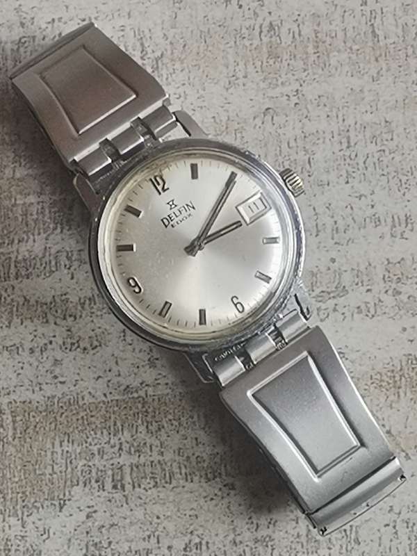 VINTAGE MENS DELFIN EDOX 17 JEWELS WATCH IN EXCELLENT WORKING CONDITION