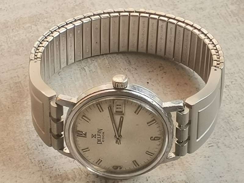 VINTAGE MENS DELFIN EDOX 17 JEWELS WATCH IN EXCELLENT WORKING CONDITION