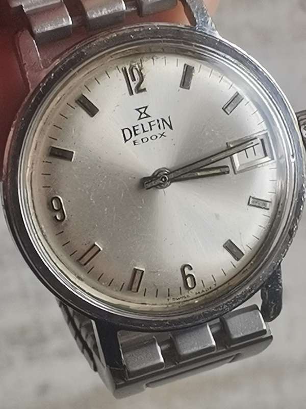 VINTAGE MENS DELFIN EDOX 17 JEWELS WATCH IN EXCELLENT WORKING CONDITION