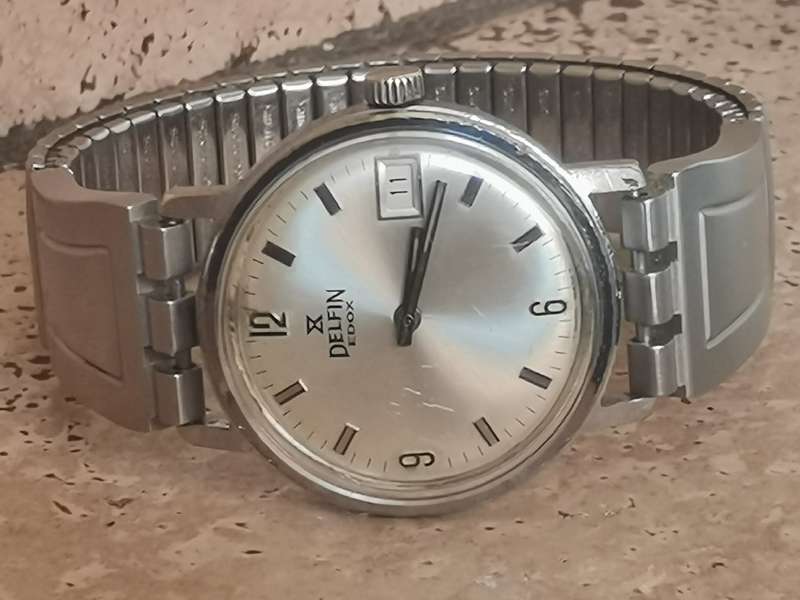 VINTAGE MENS DELFIN EDOX 17 JEWELS WATCH IN EXCELLENT WORKING CONDITION