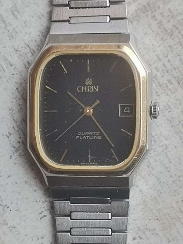 VINTAGE CHRIST FLATLINE SWISS MADE MENS WATCH IN EXCELLENT WORKING CONDITION