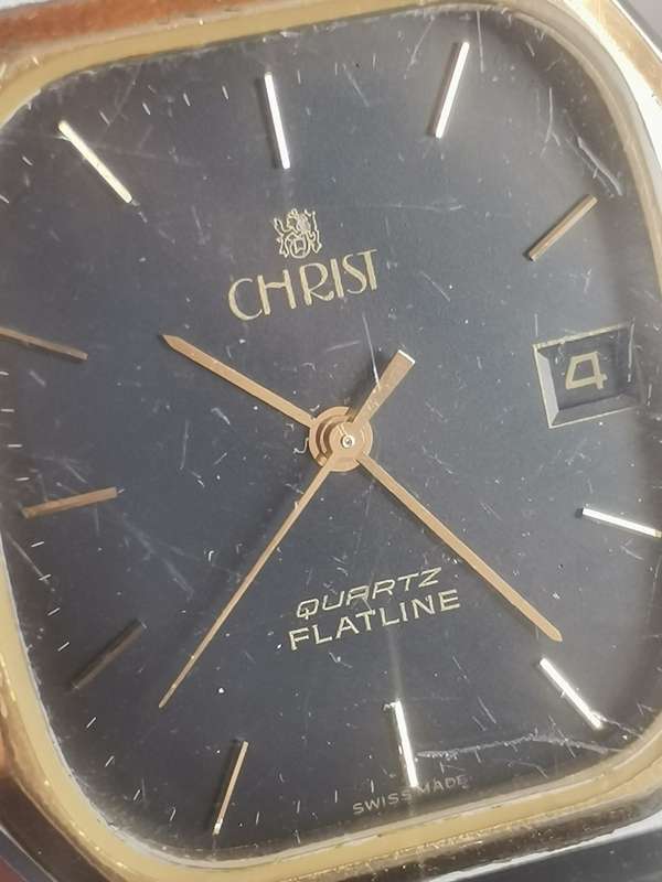 VINTAGE CHRIST FLATLINE SWISS MADE MENS WATCH IN EXCELLENT WORKING CONDITION
