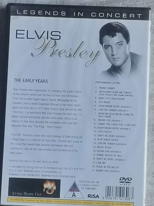 ELVIS PRESLEY DVD COLLECTION - BIDDING FOR ALL 5 DVD`S