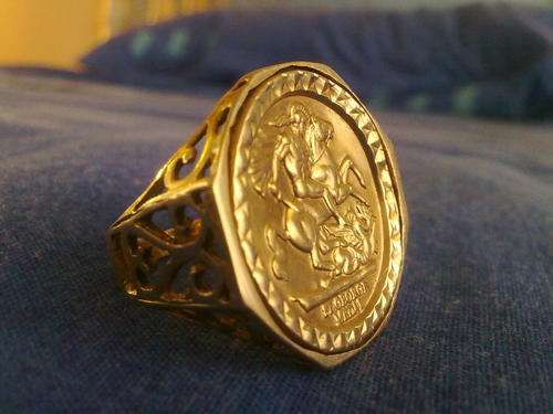 St George Medal Gold Ring
