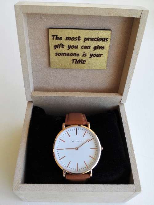 JAGADI JW0002 Rose Gold/Brown Leather