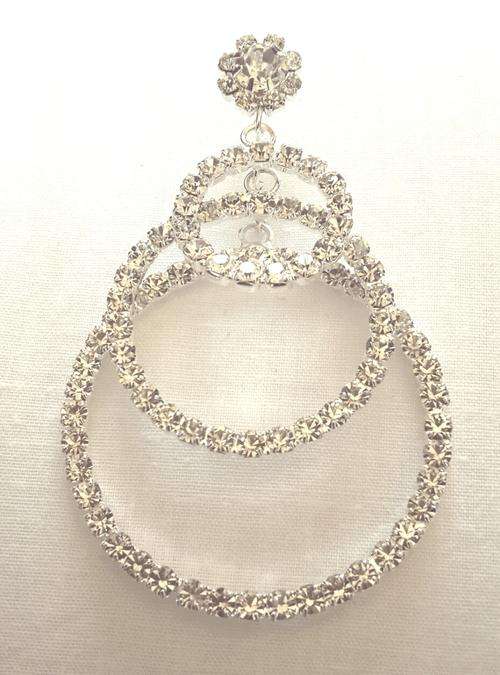 Set of Crystal Earrings - Triple Rings