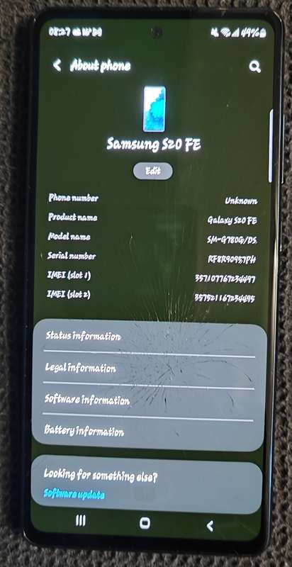 Samsung Galaxy S20 FE 2020 - 128GB 6GB RAM - Dual SIM - Cloud Navy - Read Description