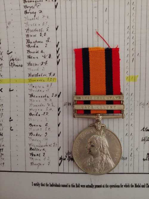 QSA Boer War Medal - Brusson Cape Police