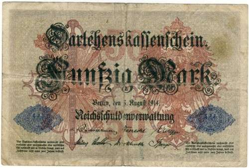 Germany - 50 Mark, 1914, Fifty Mark, p49 b