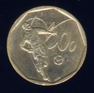 2002 Soccer 50 cent Circulating Commemorative Coin