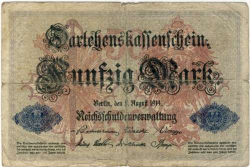 Germany - 50 Mark, 1914, Fifty Mark, p49b