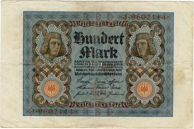 Germany - 100 Mark , 1920, One Hundred Mark Note, p69 a