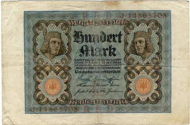 Germany - 100 Mark , 1920, One Hundred Mark Note, p69 b