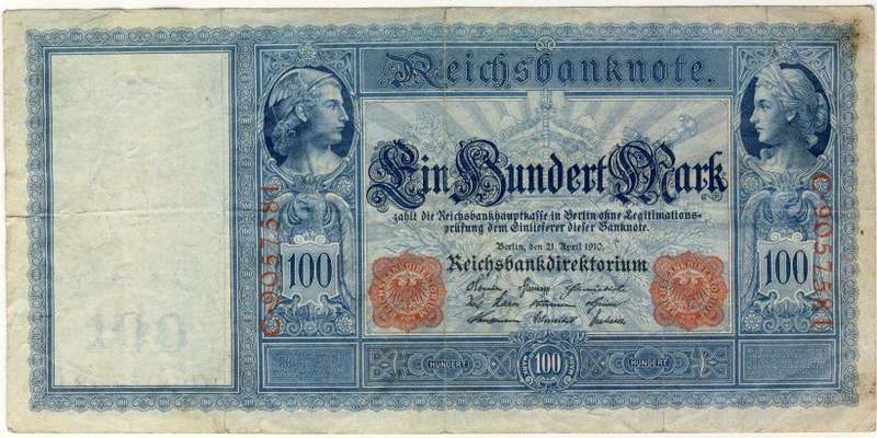 Germany - 100 Mark , 1910, One Hundred Mark Note, p42