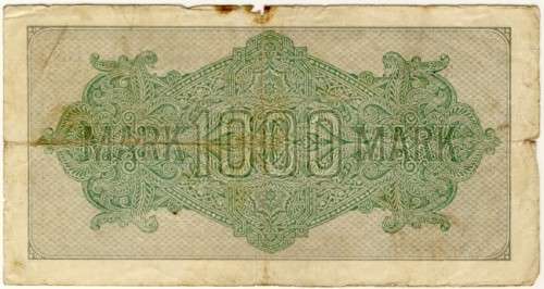 Germany - 1000 Mark , 1922, One Thousand Mark Note, p76 d
