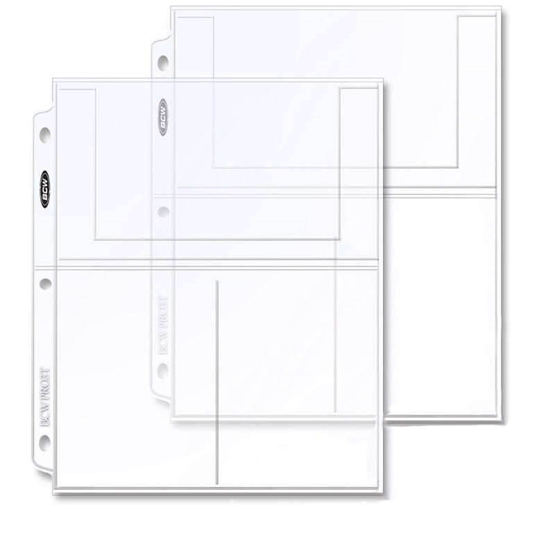 3 Pocket Postcard Collector Pages, fits Universal Collector Album/Binder, No PVC, 3 Pocket