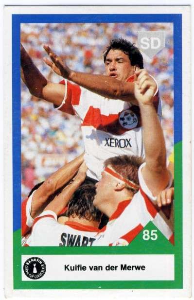 Sports Deck 1992 Currie Cup, Kuifie van der Merwe, Transvaal # 85, Trading Card