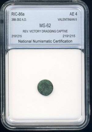 Valentinian II, 388 - 392 AD, Graded MS-62, Rome, Roman, RIC 86a