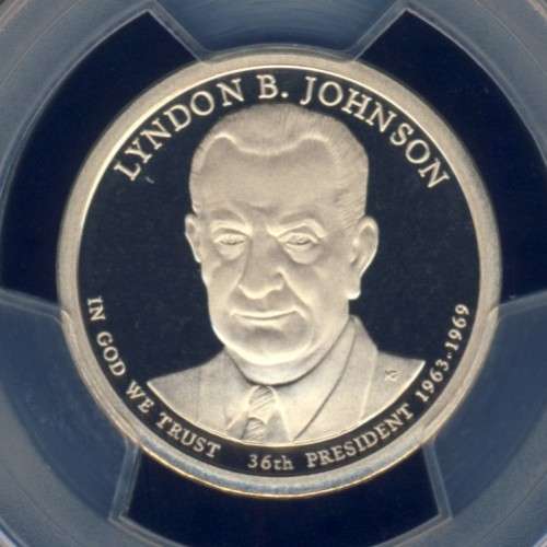 2015 PCGS Graded Proof-69 DCam, Presidential Dollar, $1, USA, America, Johnson